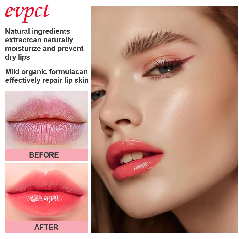 evpct 2Pcs Strawberry Color Changing Lipstick Tinted Lip Balm Gloss Stain Set Magic PH Color Changing Flower Lazy Korean Jelly Lipstick Makeup Set labiales mate 24 horas originales labial magico