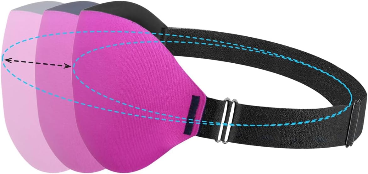 3D Sleep Mask for Side Sleepers – 100% Light Blocking Eye Mask for Sleeping, Zero Eye Pressure, Soft Breathable Memory Foam, Adjustable Strap for Travel, Men & Women (Pink)