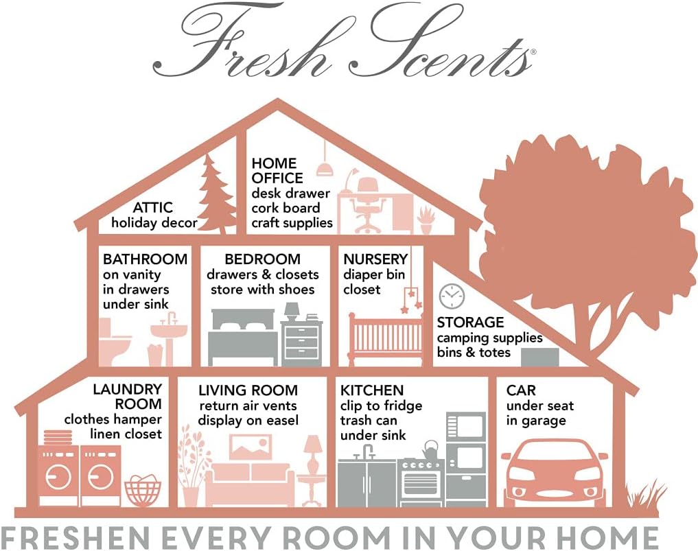 WILLOWBROOK | Fresh Scents Scented Sachet Packet | Lily of The Valley | Air Freshener Bags for Drawers, Closets, Cars | 6 Pack | Long Lasting Home Fragrance