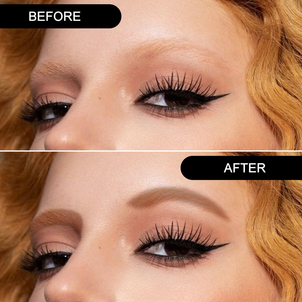 Eyebrow Powder Medium Brown Black Grey Kit,Eye Brow Powder for Women with Brow Brush,Long-Lasting Waterproof Three Colors Brow Filler Get Full Defined Natural Brows,Brown Eyebrow Powder Makeup