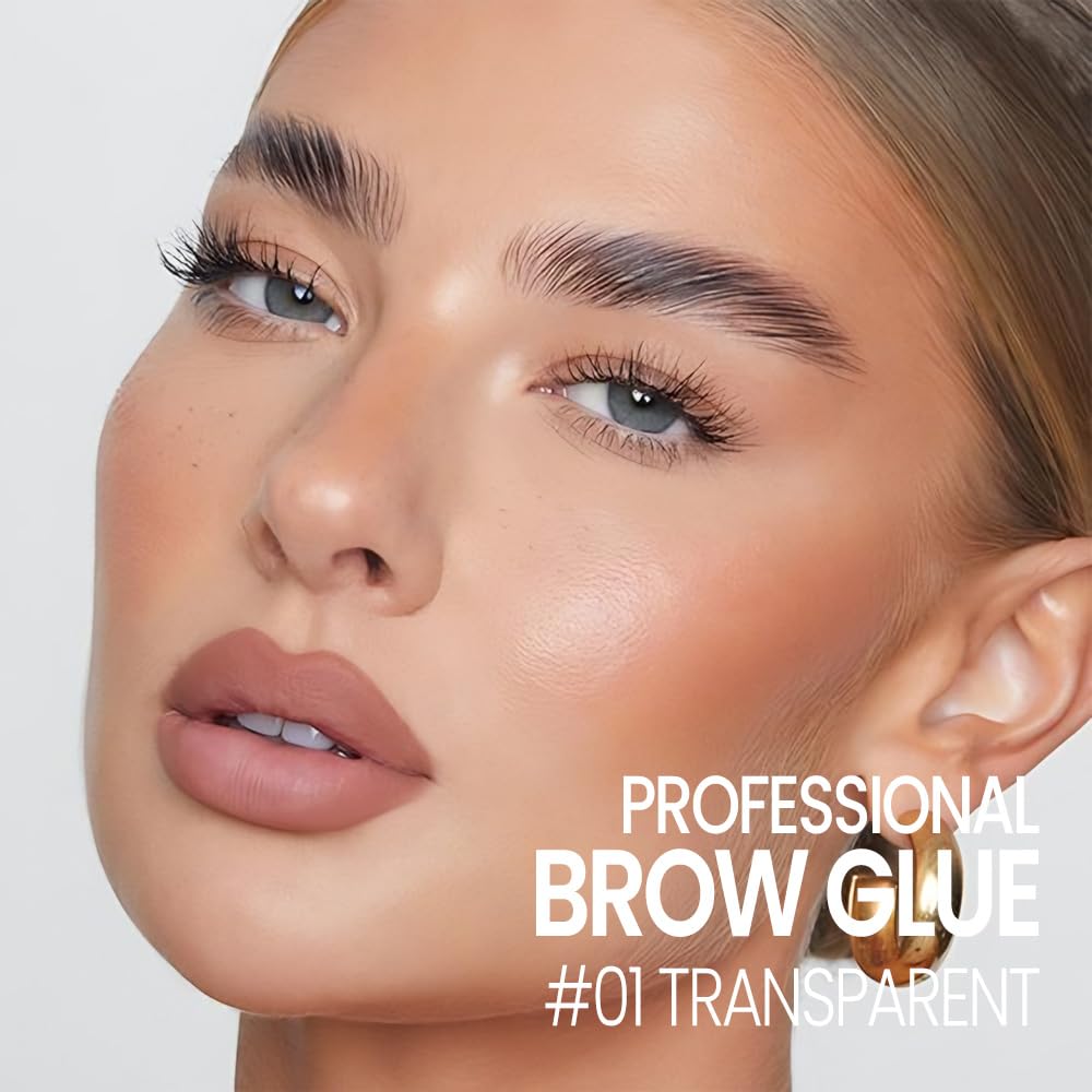 Kaely PROFESSIONAL MAKEUP Brow Glue, Clear Eyebrow Gel, Eyebrow Mascara Waterproof, gel para cejas a prueba de agua, Eye Brow Fast Sculpt, Vegan & Cruelty-Free, 1Pcs-01 Transparent