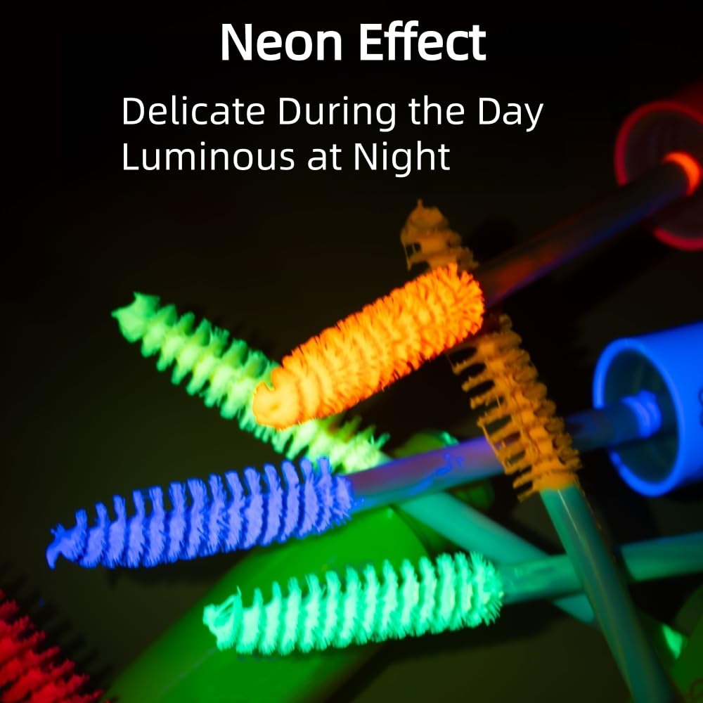 6 Colors Fluorescent Mascara, Glow Colored Mascara, Parties, Weddings, Stage Use, Party Night, Halloween Christmas Parties, High Pigmented, Apply to Eyelashes/Eyebrows/Hair (Pink)