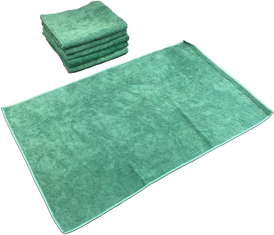 Arkwright Microfiber Gym Towel - Pack of 12 - Super Soft, Quick Dry Workout Sweat Towels, 300 GSM Lightweight & Absorbent for Sports, Working Out, Yoga, and Spa, 16 x 27 in, Hunter Green