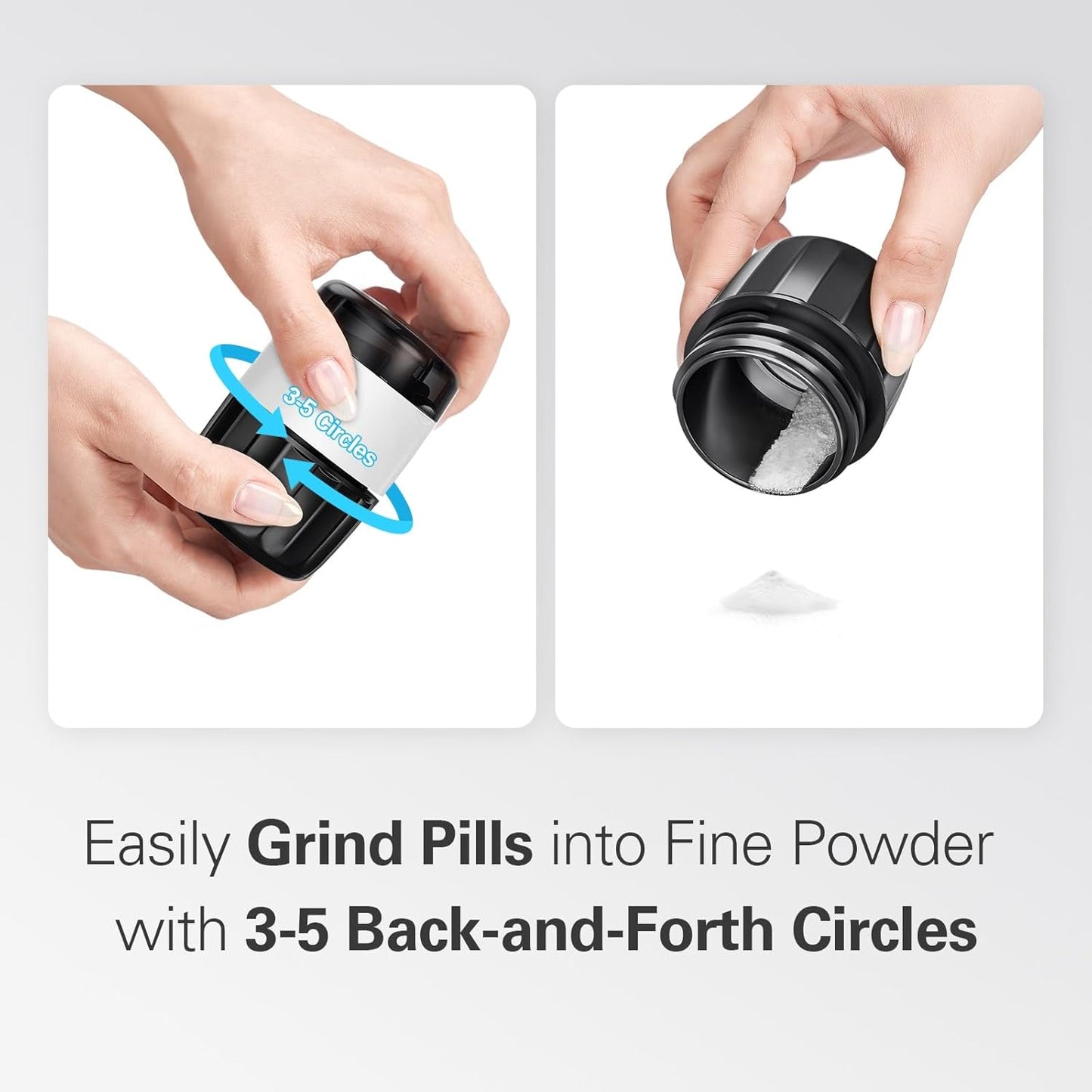 DEPAD 3-in-1 Pill Crusher and Pill Cutter, Pills Crusher Fine Powder with Stainless Steel Grinding Head, Pil Grinder with Storage for Tablets, Cutter Splitter for Small and Tiny Pills