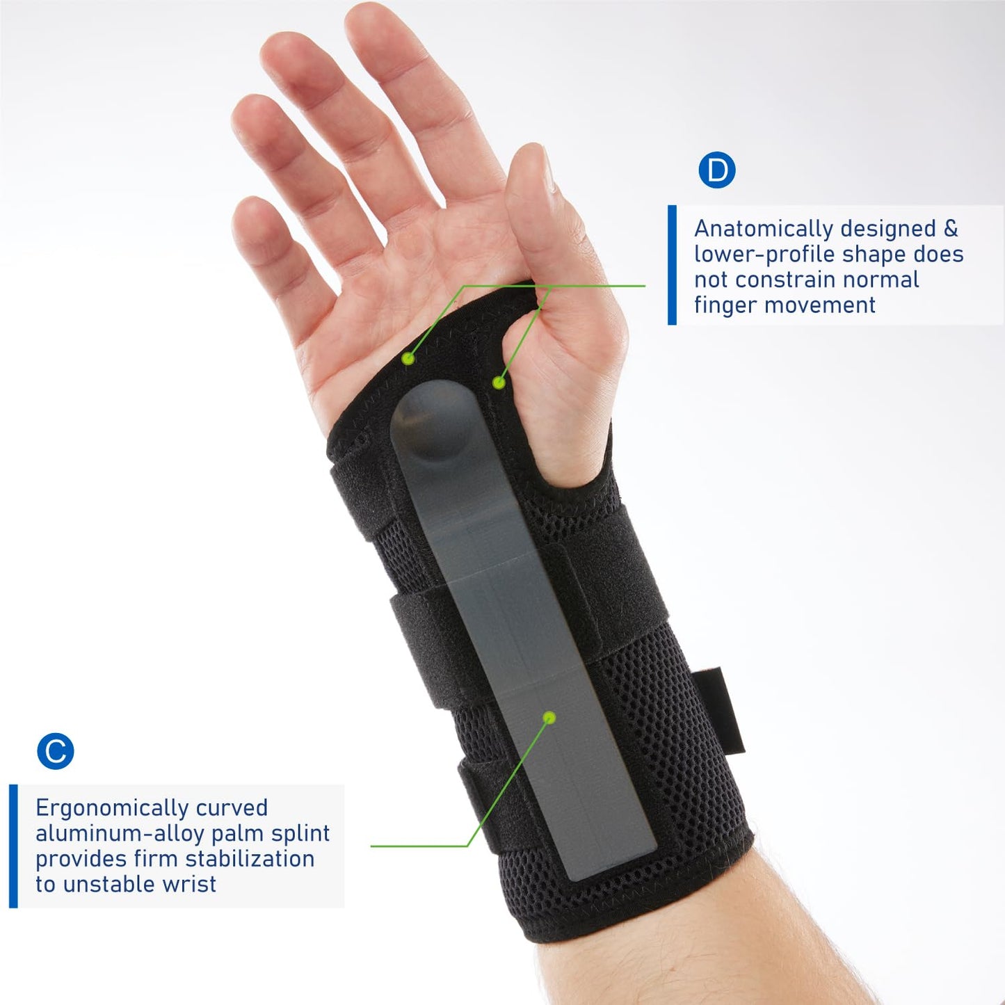 Deluxe 3-Strap Wrist Brace – Adjustable Support for Carpal Tunnel, Fractures, Tendonitis, and Post-Op Recovery – Lightweight, Breathable Design for Day and Night Use (S/M, Right Hand)
