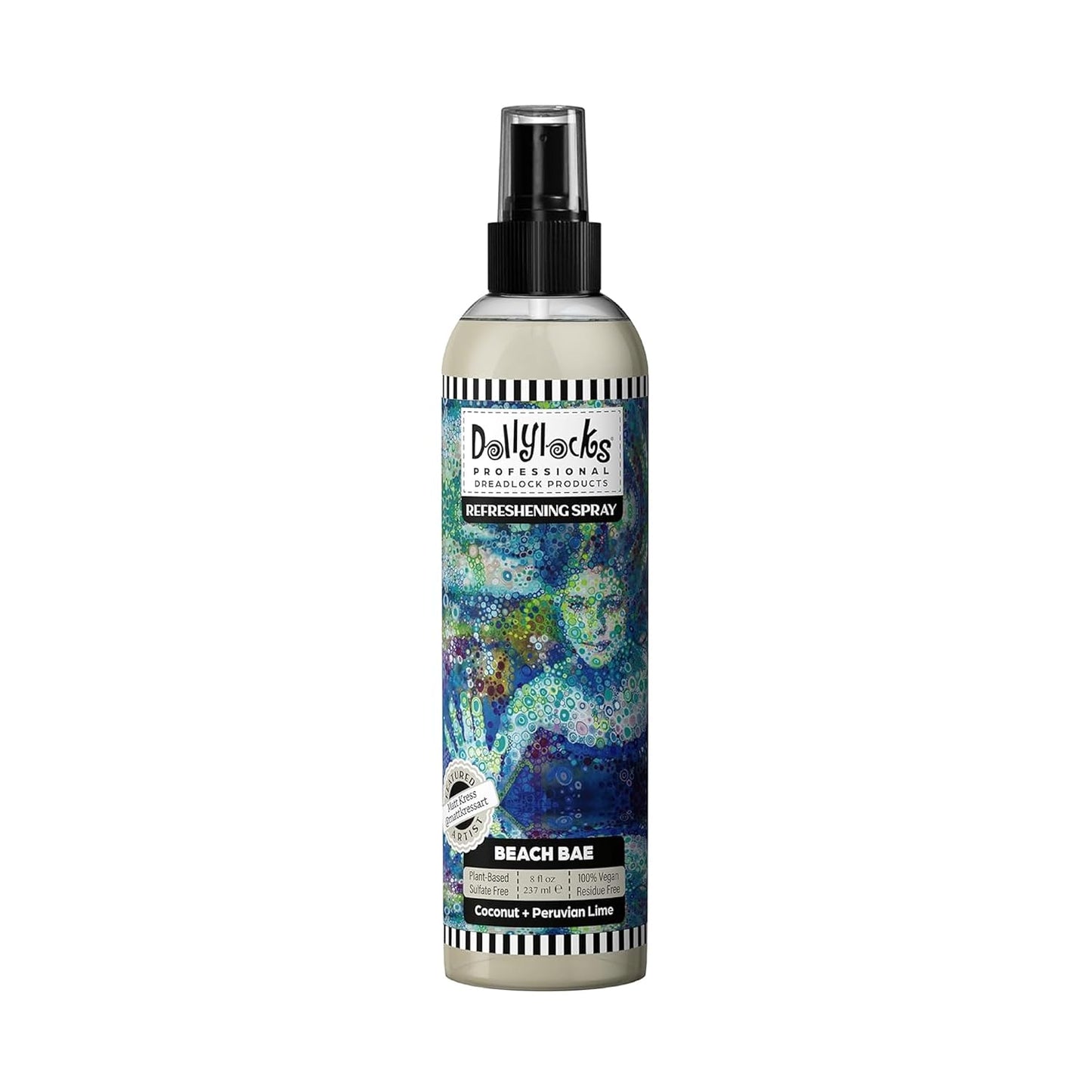 Dollylocks Refreshening Spray – Residue-Free Dreadlock & Loc Moisturizer Spray, Plant Based Deodorizer & Conditioner for Dreads,Vegan & pH-Balanced (Beach Bae Scent, 8oz)