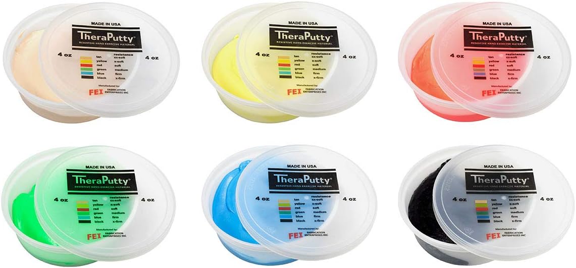 CanDo TheraPutty Standard Hand Exercise Putty For Rehabilitation, Exercises, Hand Therapy, and Occupational Therapy. Use To Strengthen Hand Muscles, Improve Fine Motor Skills, And Decrease Stress