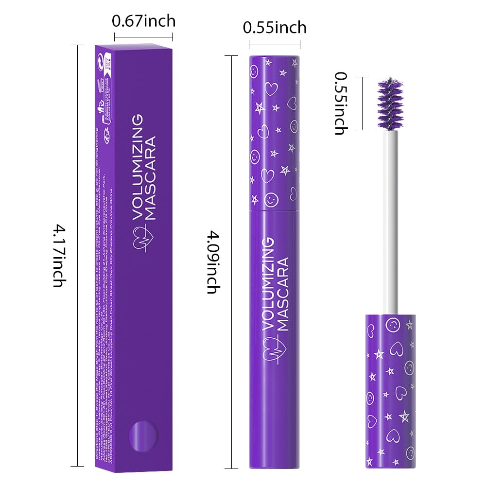 Colored Mascara for Eyelashes Set,Colorful Waterproof Mascara for eyelashes Long lasting Charming Voluminous for Women Halloween Eye Makeup (1Pcs 08#Purple, F)