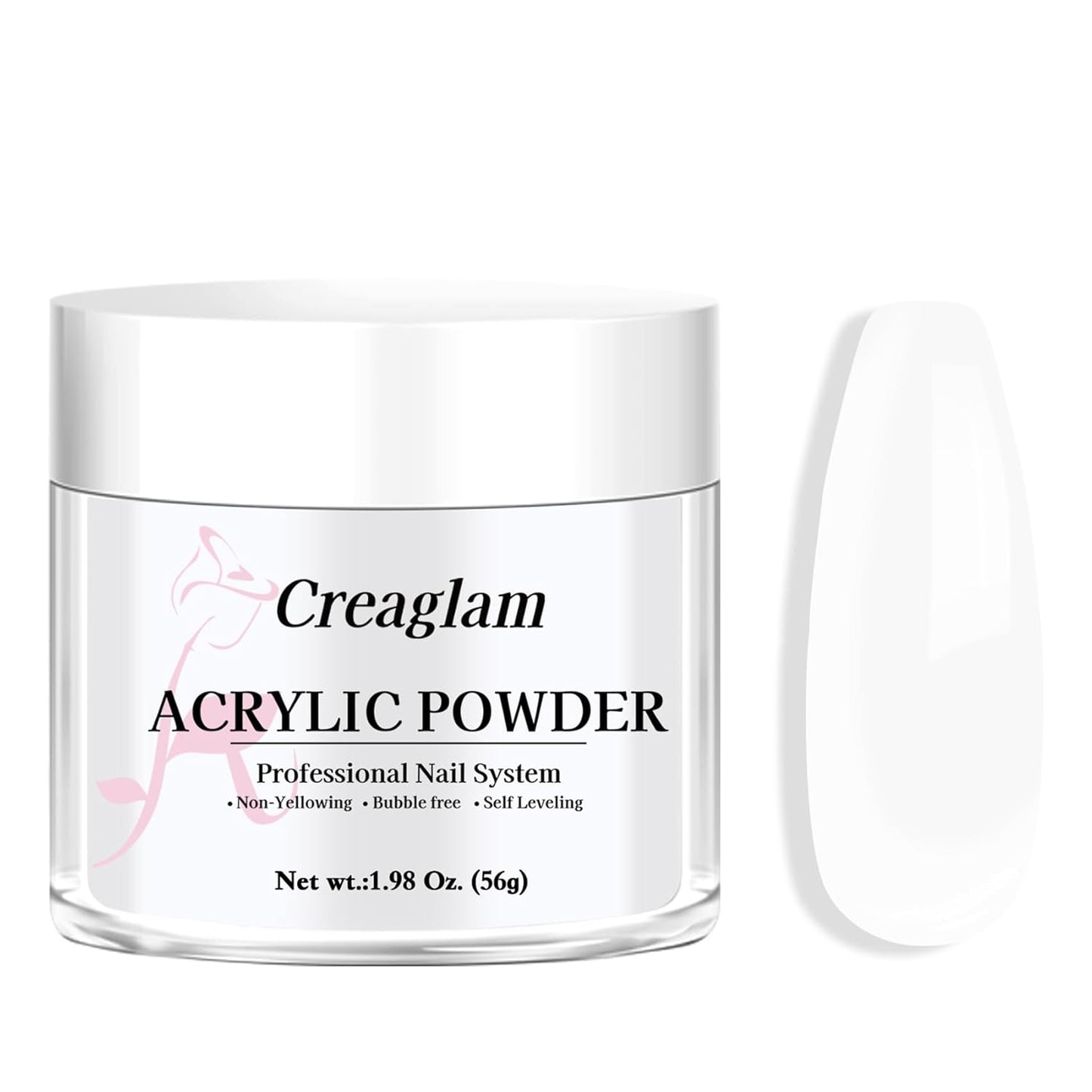 Acrylic Powder for Nail 56g: 2oz Lucent White Acrylic Powder Large Capacity Professional for 3D Art Carving French Extension - DIY Nail Carving Long-Lasting No Needed Lamp