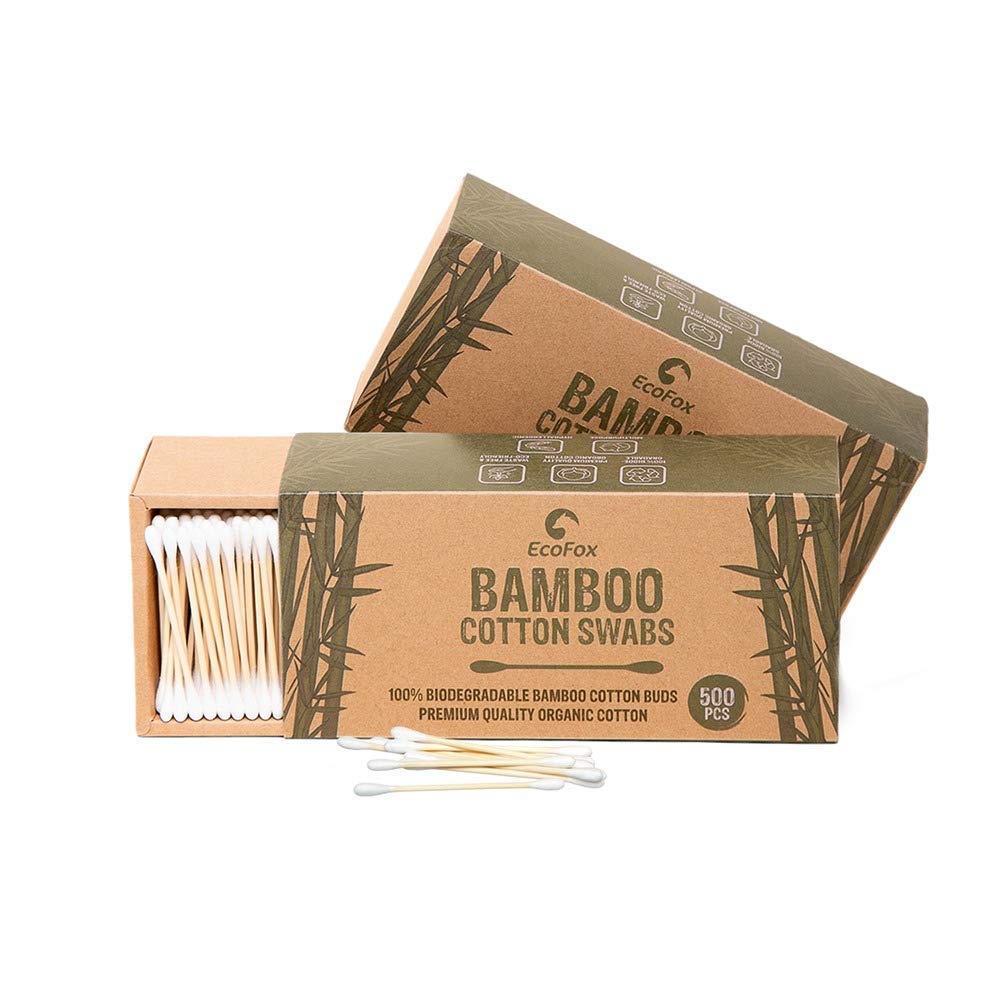 Bamboo Cotton Swabs 1000 Count | Biodegradable & Organic Wooden Cotton Buds | Double Tipped Sticks | 100% Eco-Friendly & Natural! | Perfect for Makeup & Nail Applications, Arts & Crafts, Fine Cleaning
