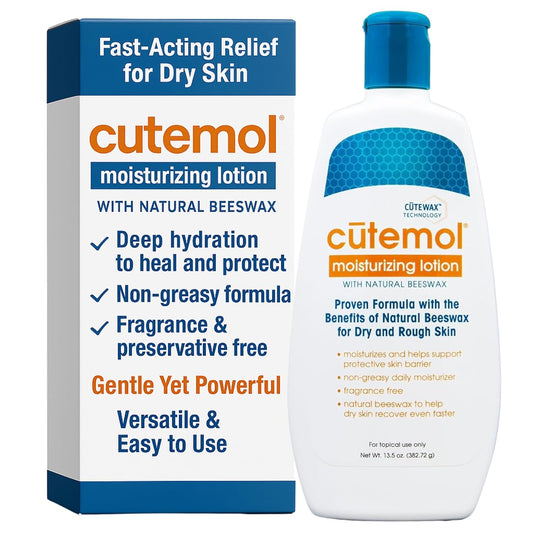 Cutemol Moisturizing Lotion - Daily Moisturizing Lotion - Fragrance-Free & Non-Greasy - Moisturize, Hydrate, Protect, & Relieve Dry Skin - 13.5oz