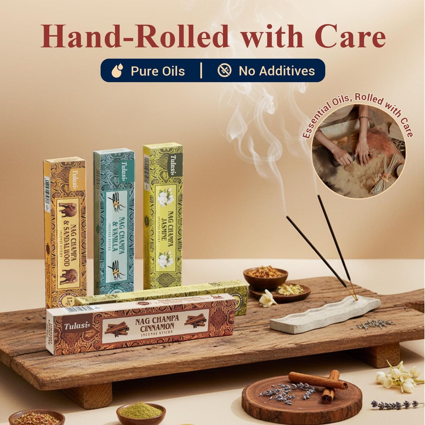 Nag Champa Incense Sticks with Natural Oils, Assorted Incense Set of 12 Scents - Lavender, Rose, Sandalwood, Vanilla, White Sage, Cinnamon, Rosemary etc, Positive Aroma for Meditation, Yoga & Prayer