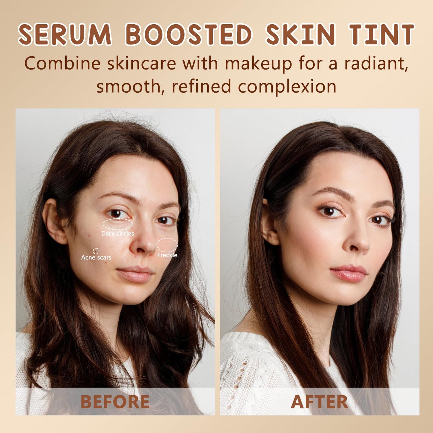 2PCS Foundation Stick Beauty Balm Serum Boosted Skin Tint, Solid Tinted Moisturizing Serum Contour Stick, Natural Fit, Moisturizing ＆ Concealing Foundation Sticks (#04)