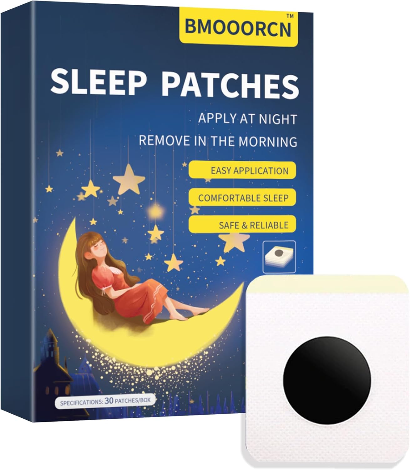 Herbal Sleep Patches for Adults, 30-Pack Upgraded, All-Natural Deep Sleep Solution, Highly Breathable for Hot Weather, Easy to Use and Lasts All Night, Suitable for Men & Women