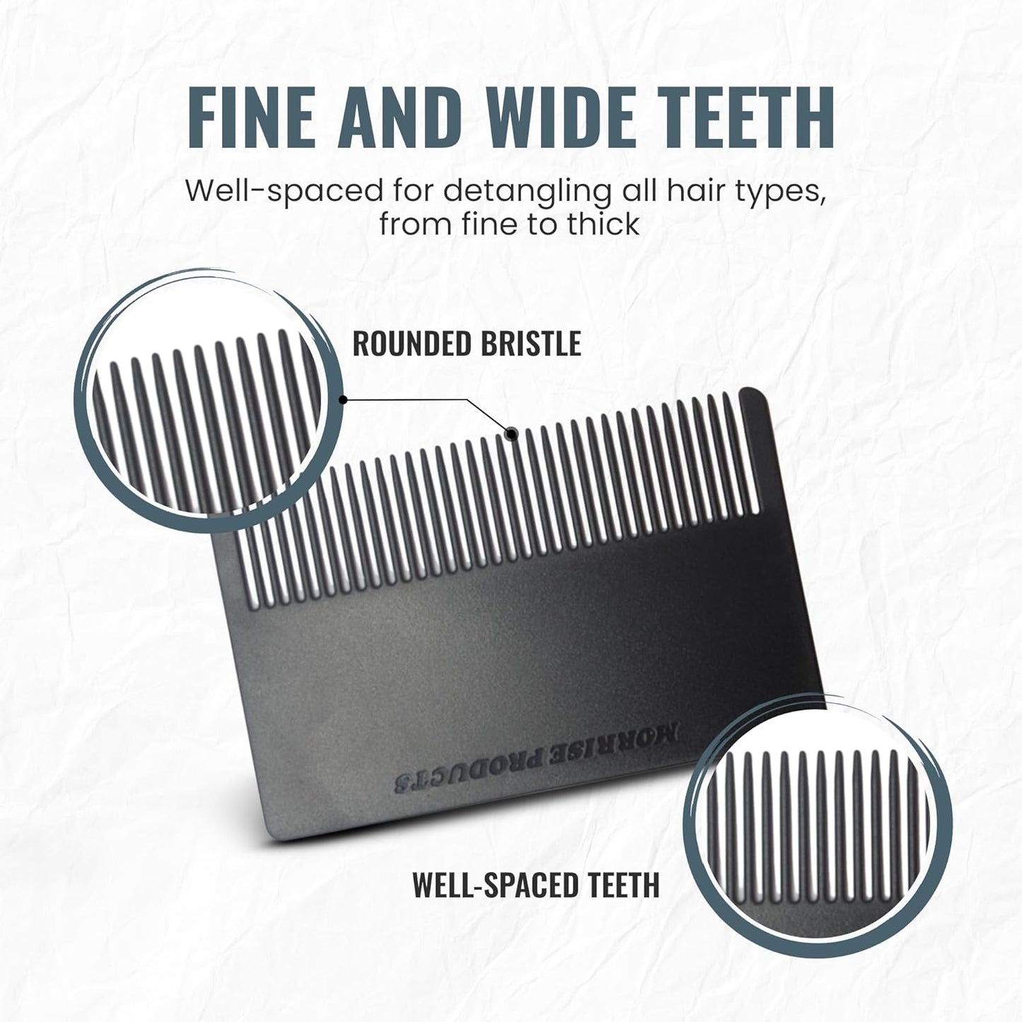 3 Pack Mini Hair & Mustache Styling Comb Kit - Anti-Static Portfolio Combs for Men's Beard Care, Grooming and Detangling - On-The-Go