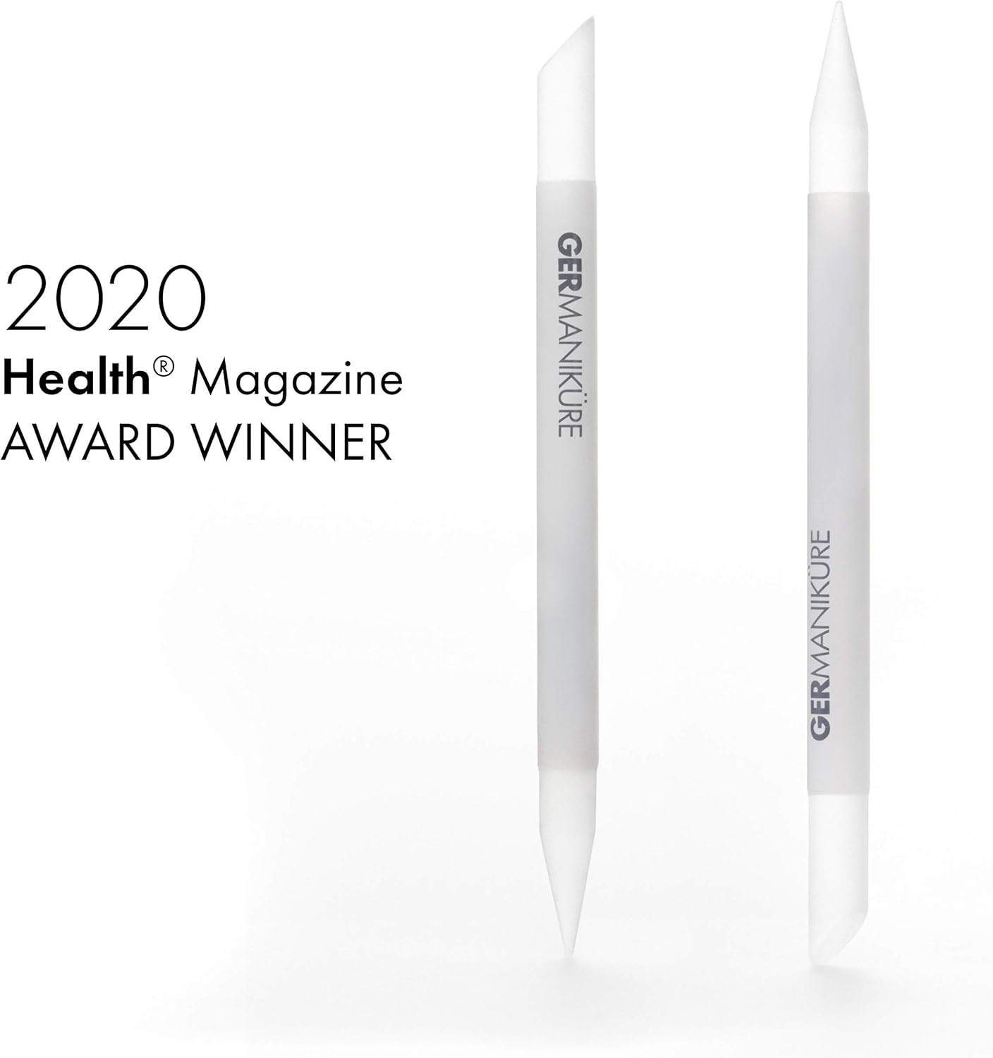 GERMANIKURE Crystal Glass Cuticle Stick & White Nail File Set in Suede Sleeves – Handmade in Czech Republic – Professional Manicure Supplies – Cuticle Pusher, Callus Remover - Ideal Nail Care Gift