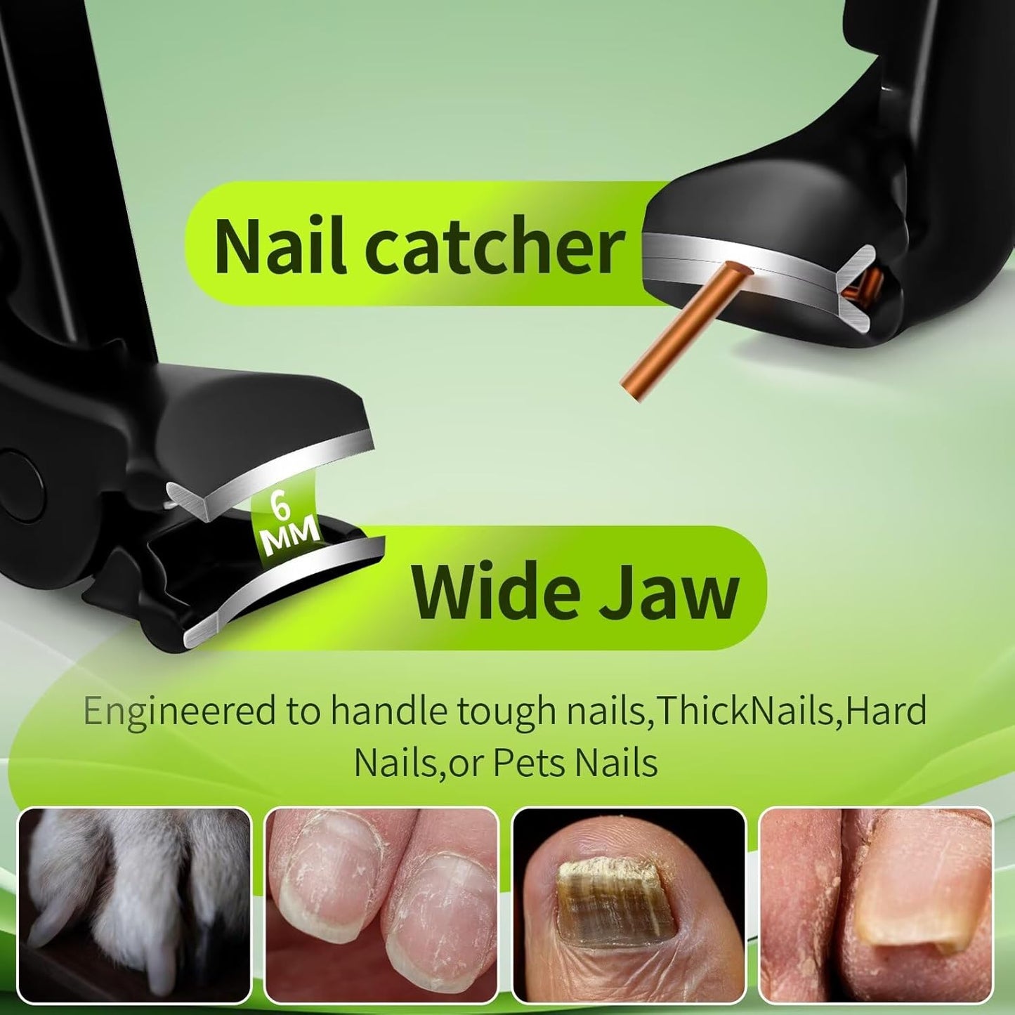 Upgraded Longer Handle Nail Clippers for Seniors and Elderly with Lock Buckle Anti-Slip Heavy-Duty Large Opening Angled Curve toenail Clippers for Thick Nails with Catcher fit Nail for Women and Men