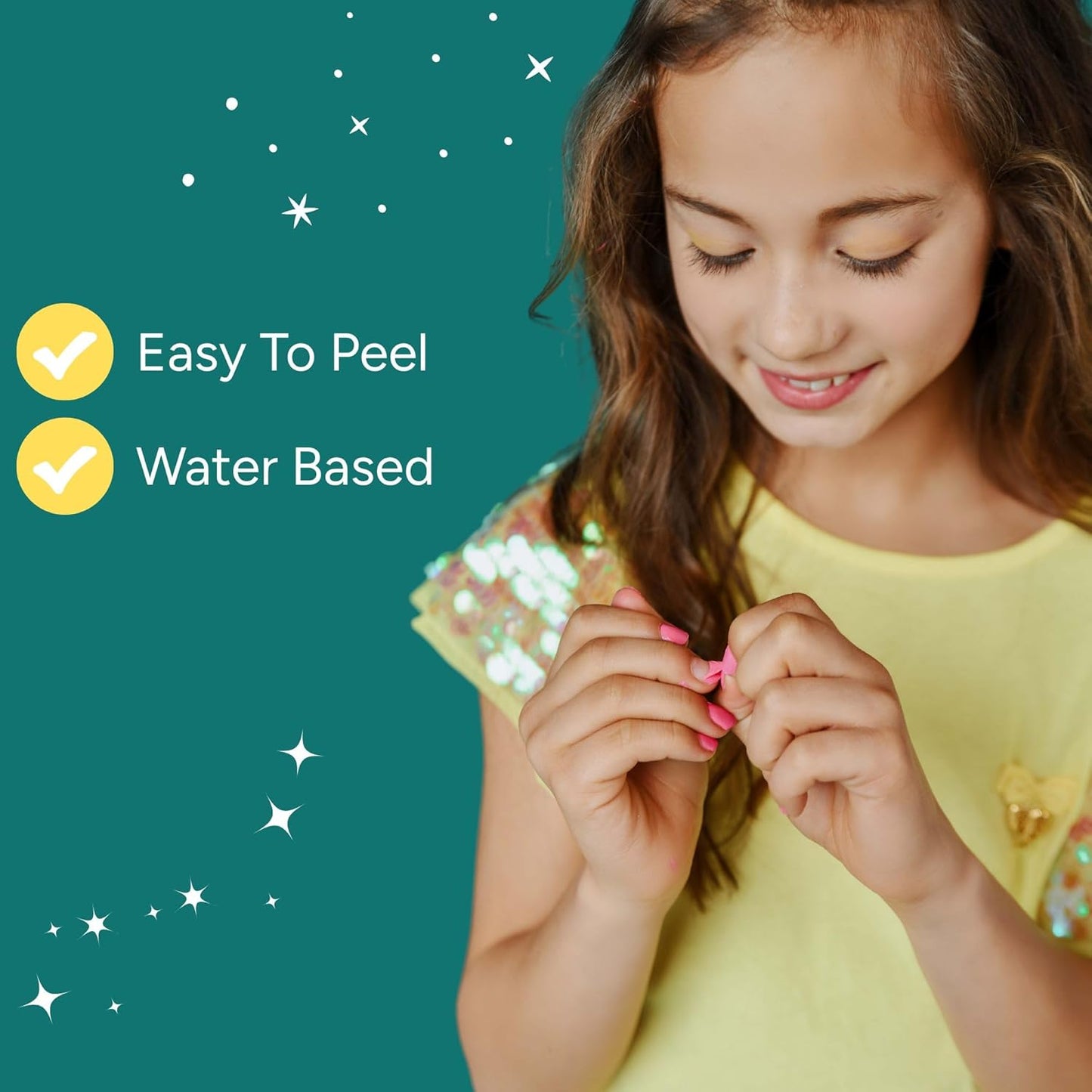 MISS NELLA SWEET LITTLE PACK, Nail Polish Set-Easy Pell off And Water Based Formula, 3 Colors of Nail Glitter set- Cheeky Bunny, Pink A Boo & Little Poppet, Perfect Kids Nail Polish