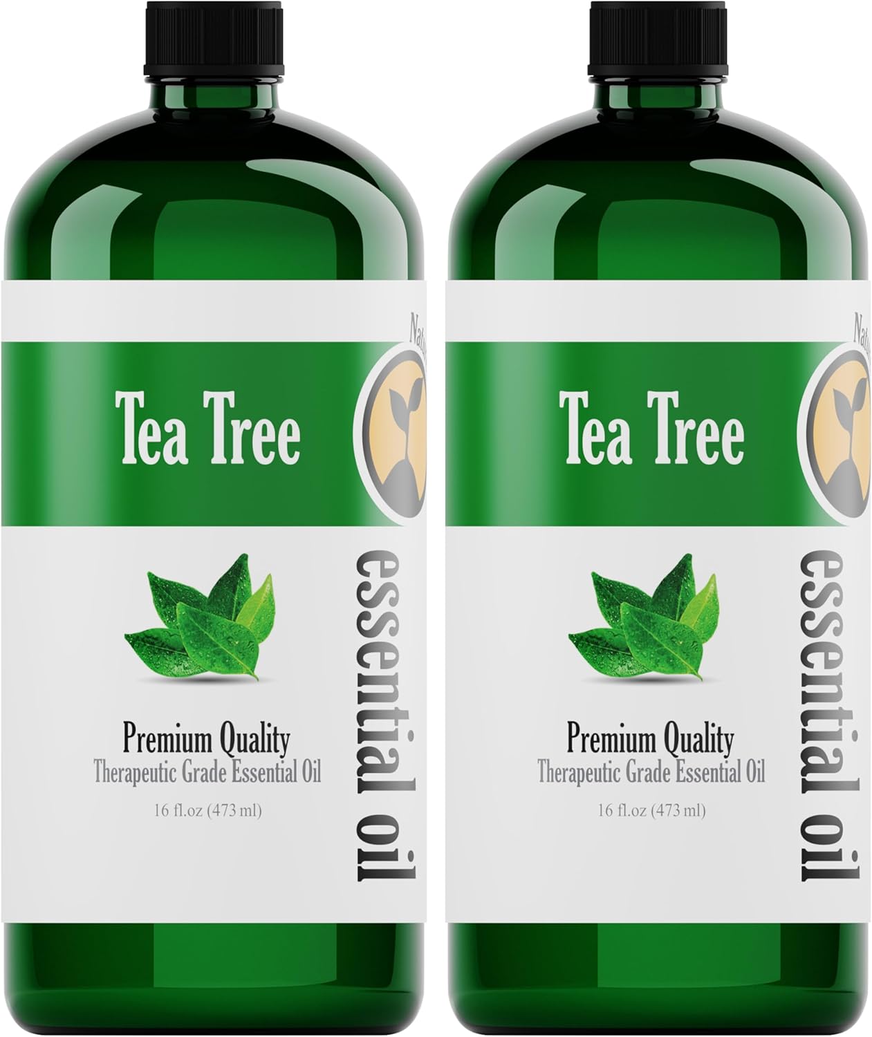 2 Pack 16oz Bulk Size Tea Tree Essential Oil - (32 Ounce Total) - Therapeutic Grade Essential Oil - 16 Fl Oz Tea Tree Oil Bottles - Bulk Tea Tree Oil - Bulk Essential Oils