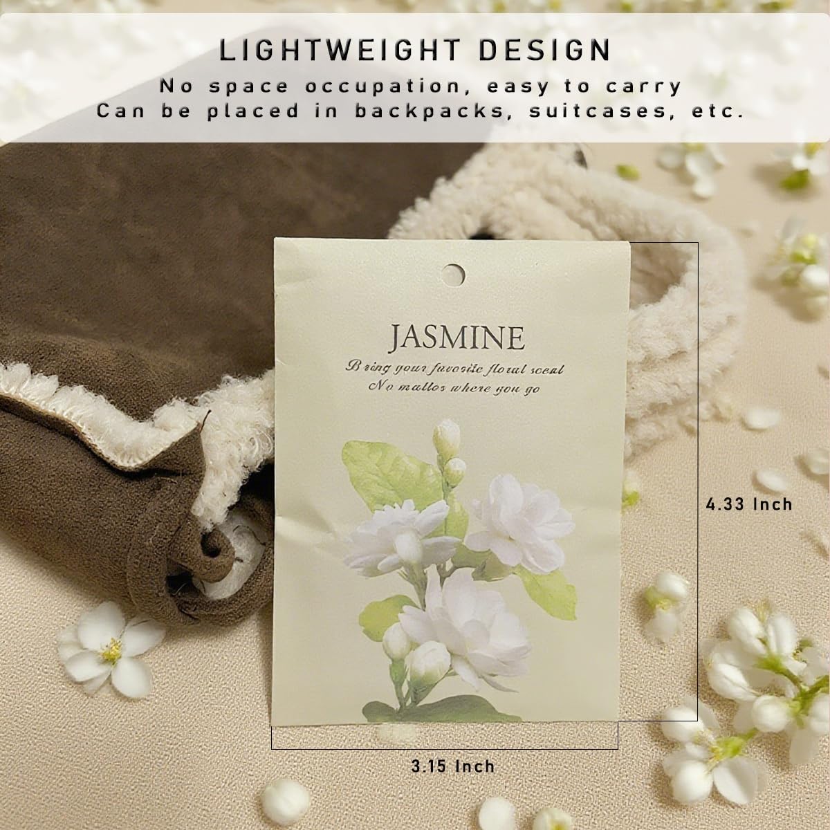 Jasmine Scented Sachet Bags - 12 Pack Home & Car Freshener, Odor Eliminator for Closets, Rooms, Drawers, Wardrobes, Toilets, Long - Lasting 360 - Day Fragrance