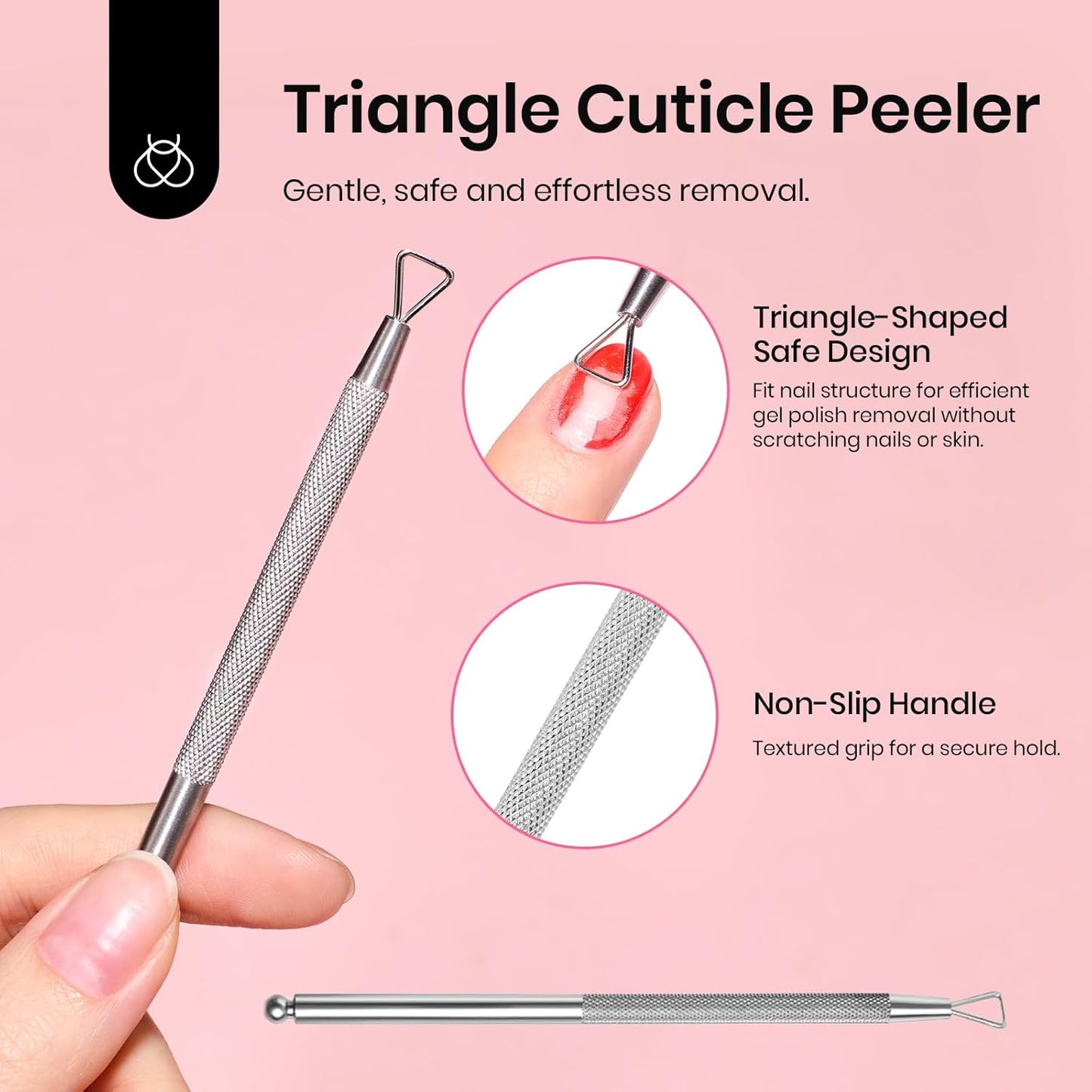 Beetles Gel Polish Remover Kit with 450 Pcs Lint Free Nail Wipes 10 Pcs Gel Polish Remover Clips Cuticle Oil Cuticle Pusher Nail File