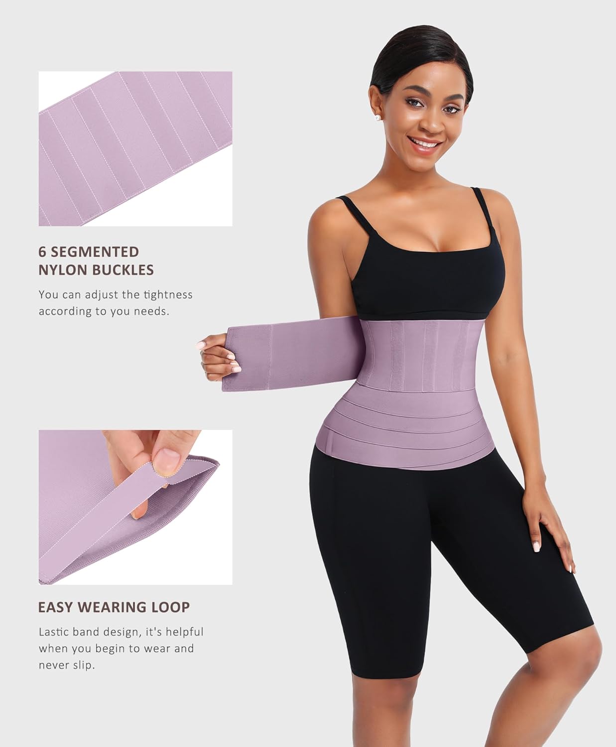 FeelinGirl Waist Trainer for Women Trimmer Belt Waist Cincher Tummy Wrap Plus Size Snatch Me Up Bandage Body Shaper