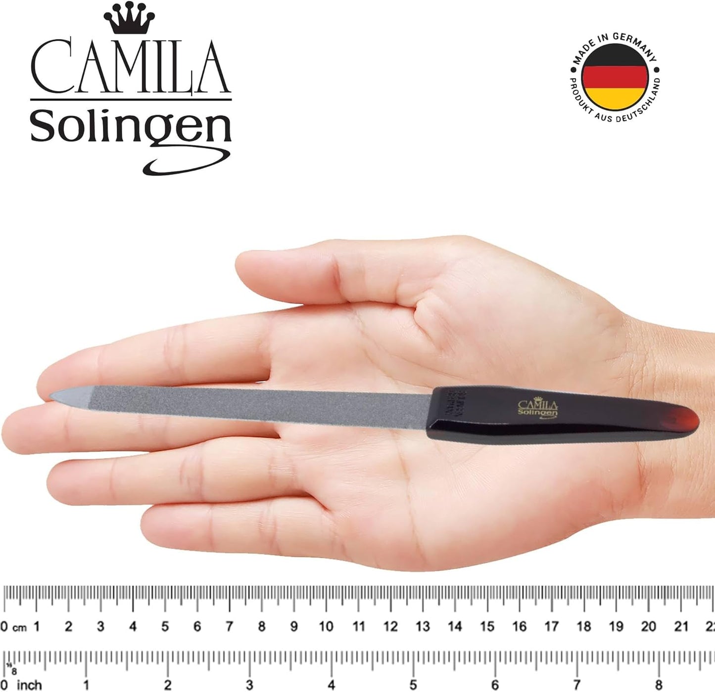 CS19 Sapphire Metal Nail File for Natural Nails Fingernail and Toenail Care, 8" Double Sided Coarse and Fine for Manicure and Pedicure