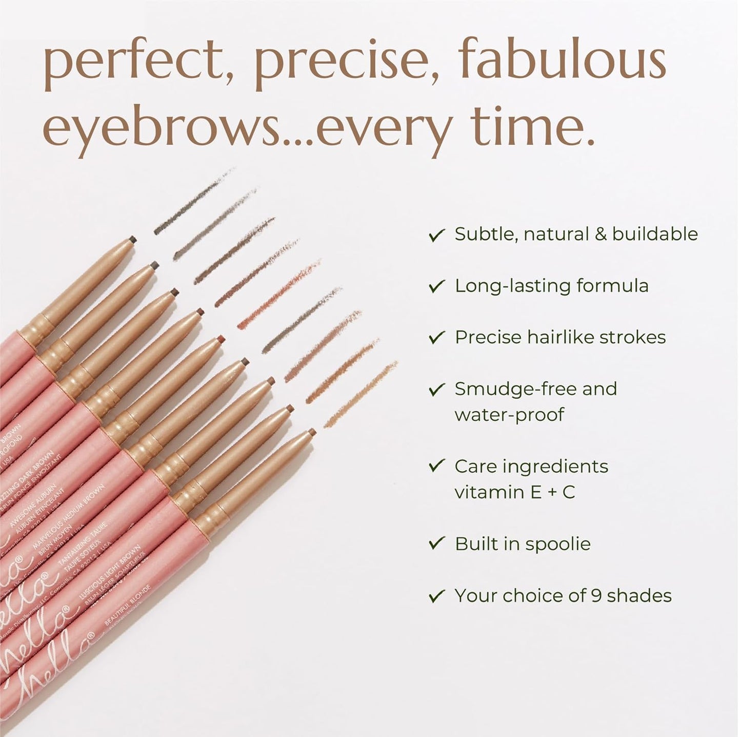 Chella Eyebrow Pencil – Easy-to-Use Brow Definer for Shaping, Filling & Blending – Long-Wear Auburn Eyebrow Pencils for Women with Precise Tip (Auburn)
