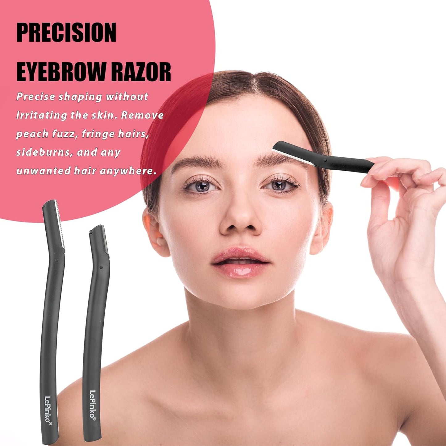 Eyebrow Trimmer Kit, 7 in 1 Eyebrow Scissors, Tweezer, Razor, Gromming Scissors Brush for Women Men, Gifts for Stocking Stuffers - White