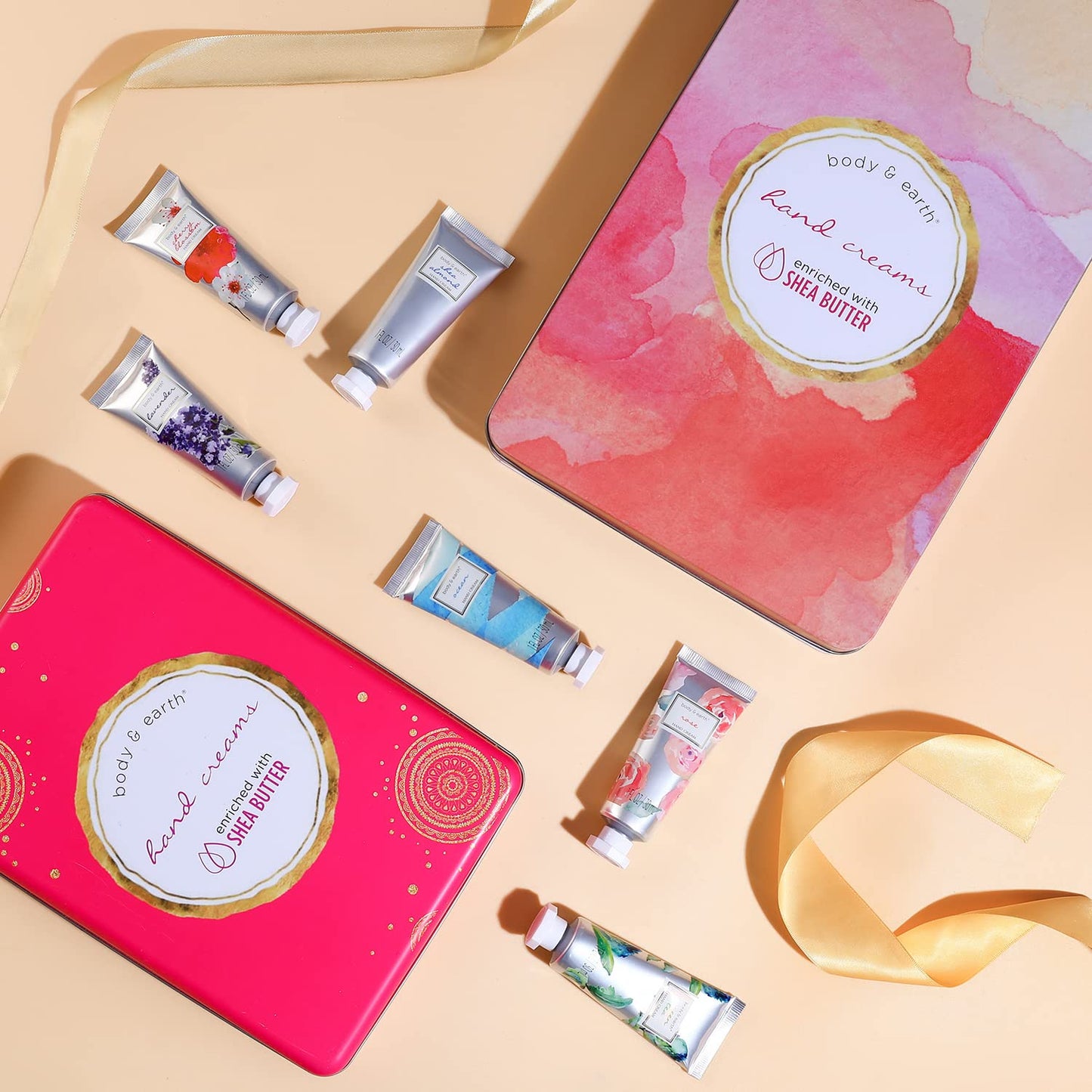 BODY & EARTH Hand Cream, Hand Lotion, 12 Pcs Travel Size Hand Cream Gift Set for Women Dry Hands Moisturizing with Shea Butter Valentines Mini Hand Lotion Gift Set for Women