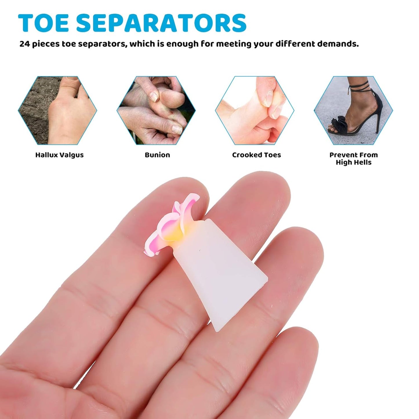 DOITOOL Silicone Toe Separators for Pedicure: 32PCS Flower Toe Separators Toe Nail Separators Toes Dividers Pedicures Nail Art Tools Toe Stretcher Pedicure Spacers for Nail Salon