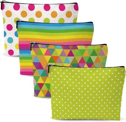 Cosmetic Bags for Women, Makeup Bag, Travel Bag for Toiletries Set, Makeup Bags Waterproof Cute Mothers Day Birthday Friendship Gifts for Girls Bestie Mom, Colorful Polka Dot Rainbow Neon Colors