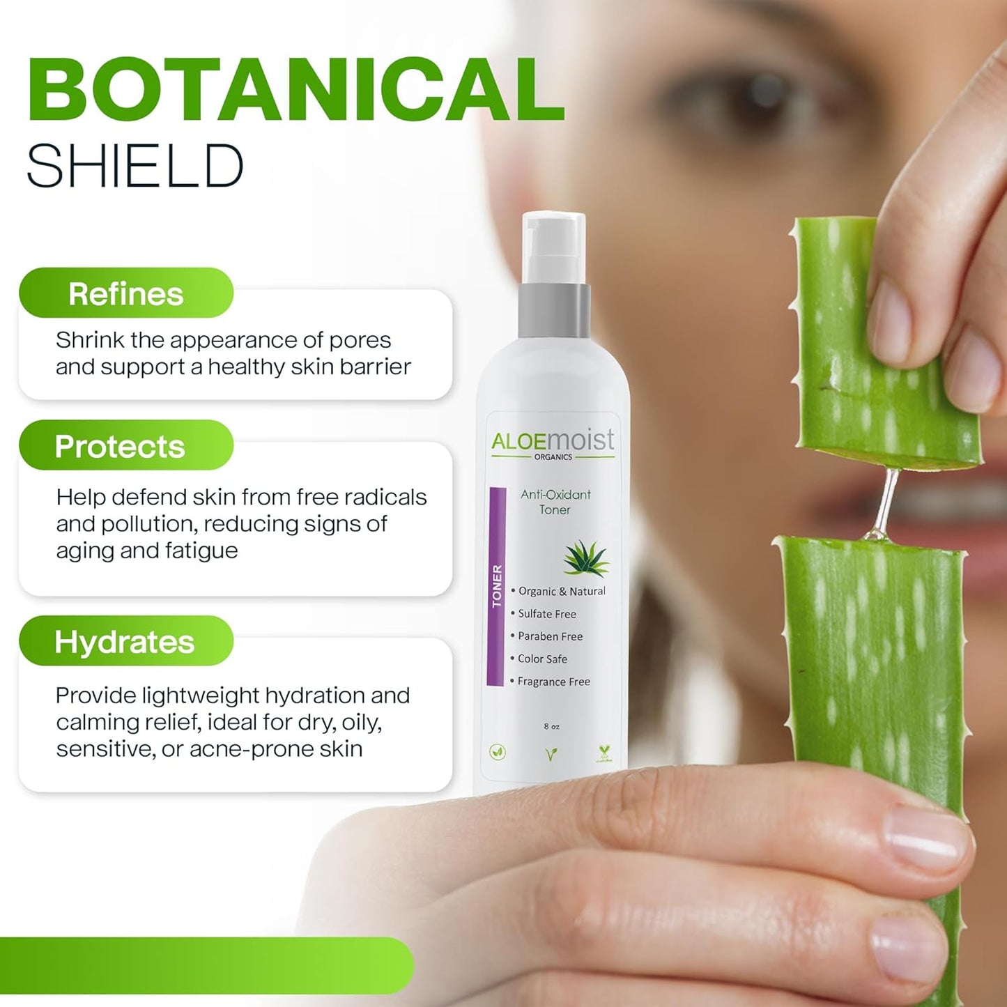 Green Tea Toner for Face: Pore Minimizing, pH Balancing & Hydrating Facial Toner for Aging Skin with Calming Aloe Vera & Antioxidant Green Tea Skincare for Women Dry, Oily, Acne Prone & Sensitive Skin