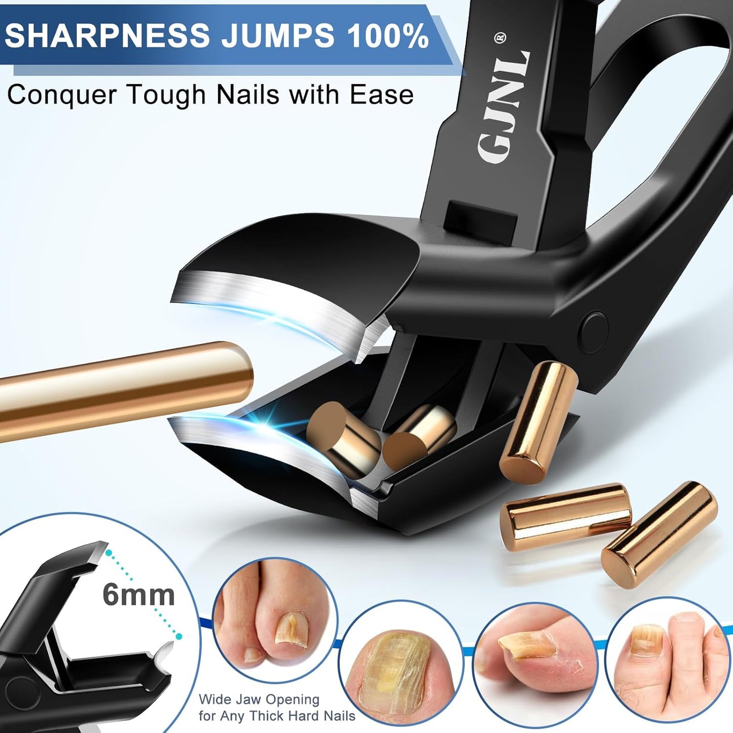Toenail Clippers for Seniors Thick Toenails, Angled Head Long Handle Toe Nail Clippers for Men, Toenail Clippers for Thick Toenails with Wide Jaw, Heavy Duty Large Nail Cutter Gifts for Men Women