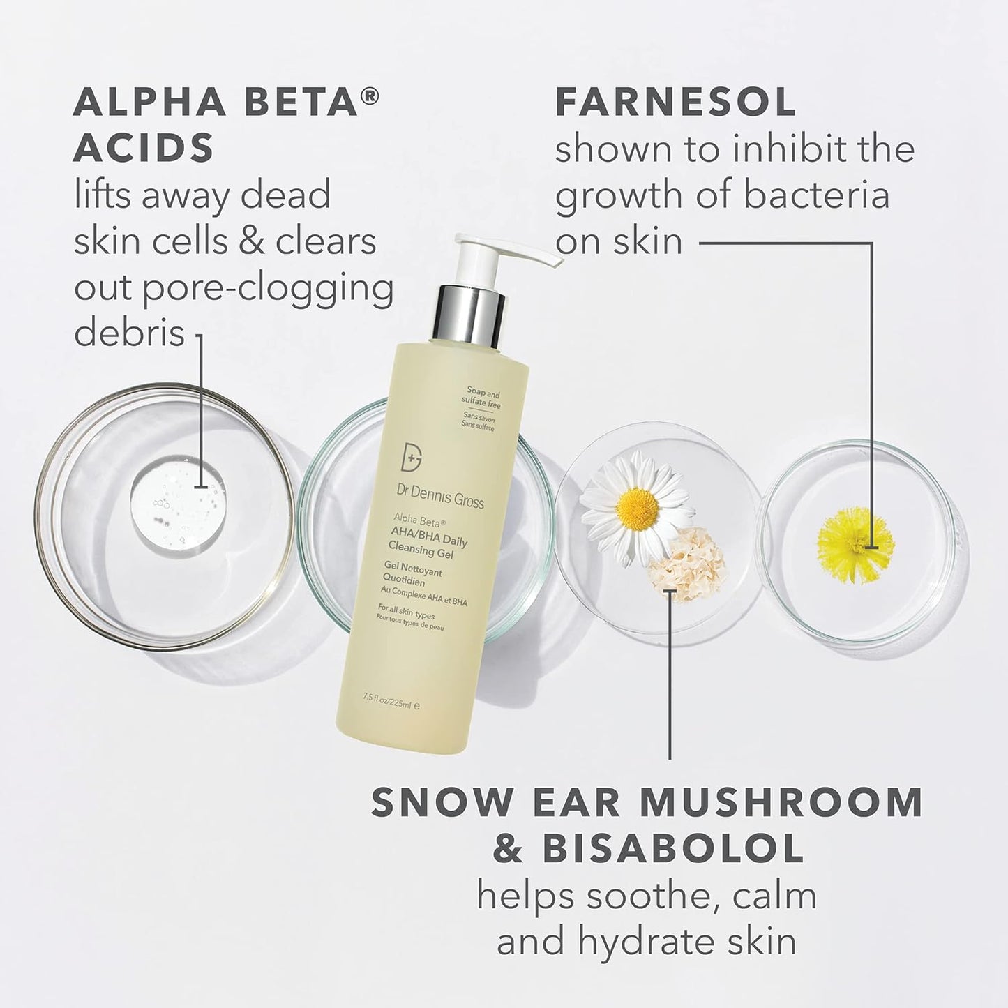 Dr. Dennis Gross Alpha Beta® AHA/BHA Daily Cleansing Gel, for Skin That is Dull, Congested and Uneven Tone & Texture (7.5 Fl Oz)