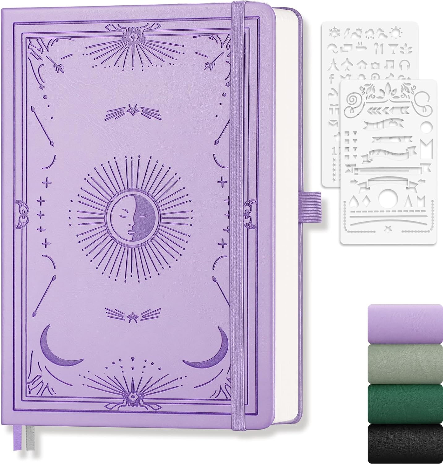 Plain Journal for Women Men, 192 Pages A5 Notebook Journal, Hardcover Notebook with 100Gsm Thick Pages, Leather Note Book for Writing, Travel, Business, Office, Prayer 5.7 x 8.3, Light Purple