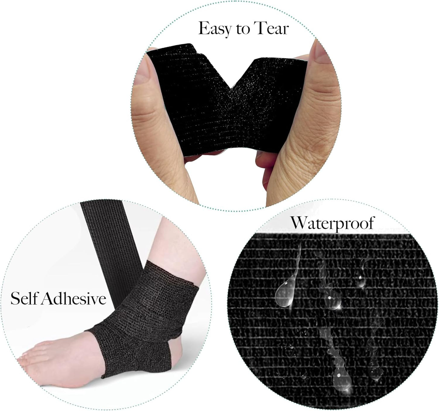 100 Rolls Self Adhesive Bandage Wrap 2 inch Cohesive Bandage Wrap Stretch Bandages Wraps Tape Elastic Self-Adherent Tape for Wrist Ankle Sports Swelling Sprains （Skin）
