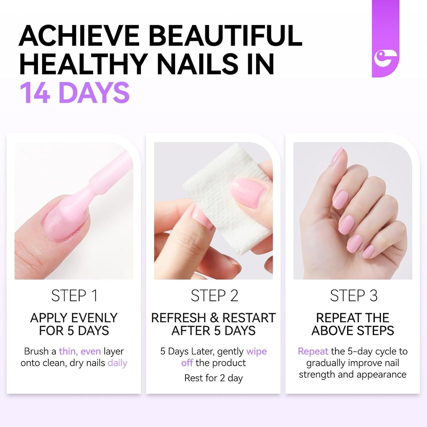 Gelike EC Nail Strengthener for Man: Milky White 15ml 6 in 1 Natural Nail Hardener Extra Strong and Growth - Nail Polish Hardener for Weak and Damaged Nails