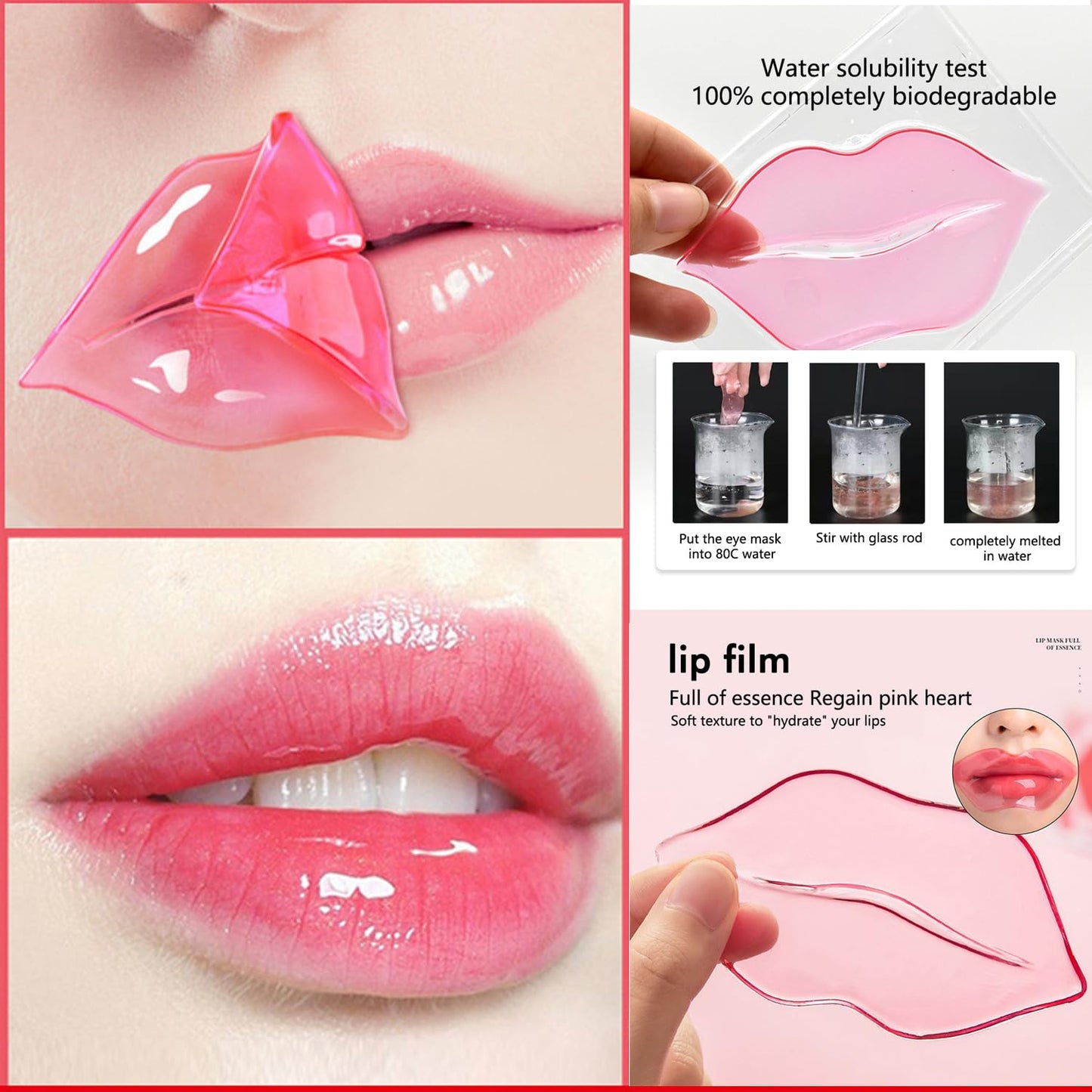 firstfly 30 Pairs Collagen Lip Masks & 24K Gold Eye Masks, Reduce Dark Circles, Puffy Eyes, Undereye Bags, Wrinkles, Effectively Nourishes the Lip & Eye Skin Gel Eye Patches