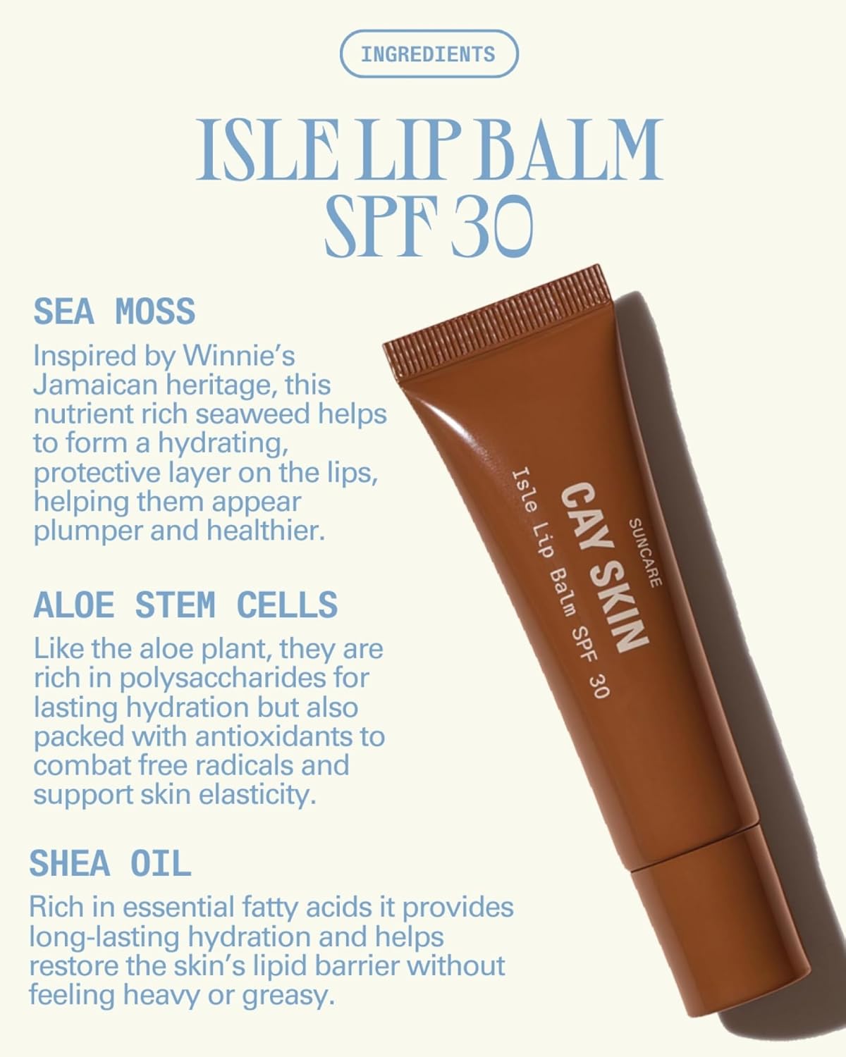 Cay Skin Isle Lip Balm SPF 30 – High Shine, Hydrating + Sheer Lip Gloss in Vanilla Brown Sugar Flavor – Formulated with Natural Ingredients for All Skin Tones – 3-Pack, Irie Rose, 1.05 oz