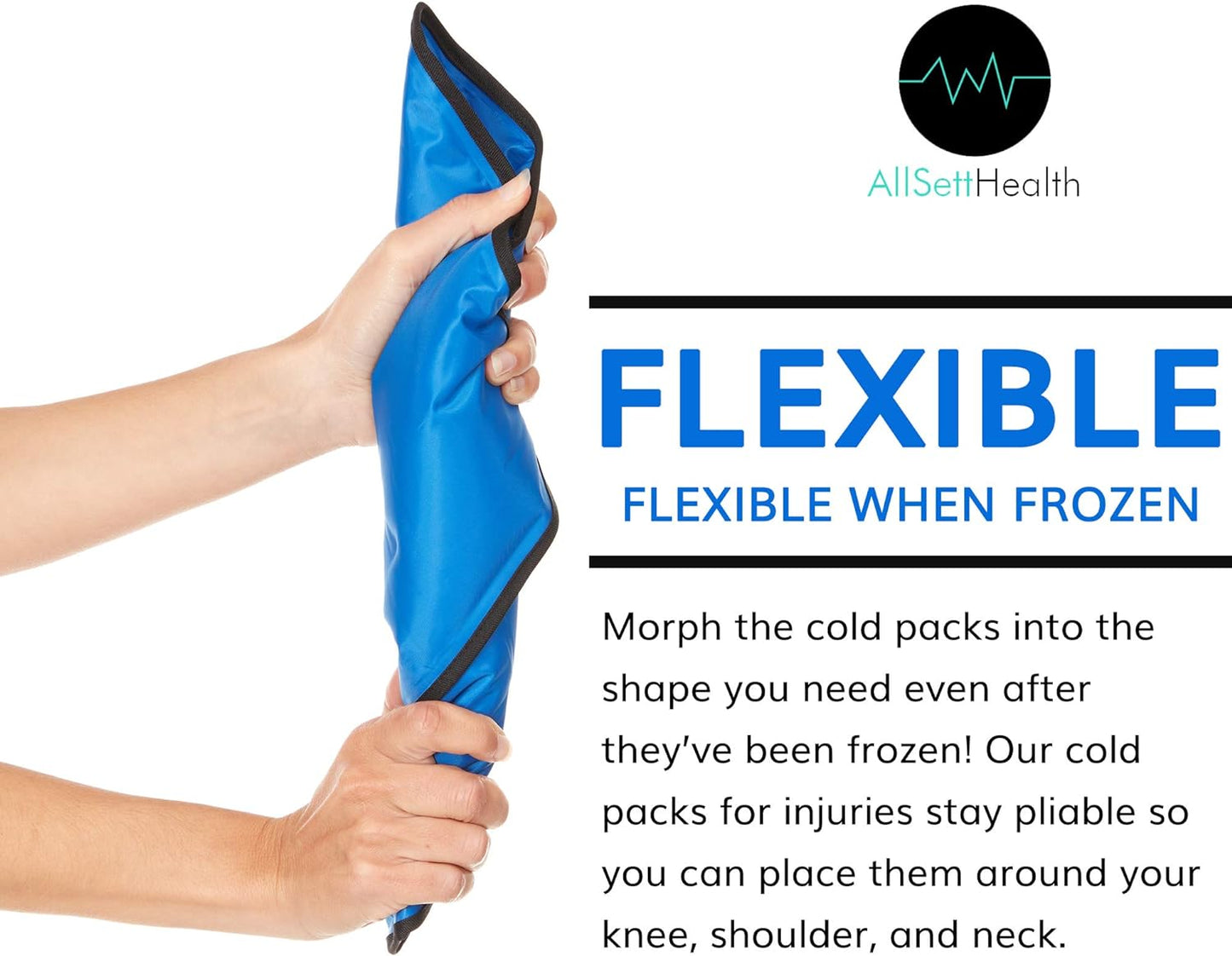 4 Pack XXL Reusable Hot and Cold Gel Ice Packs for Injuries | Cold Compress, Ice Pack, Gel Ice Packs, Cold Pack, ice Pack, Cold Packs for Injuries | 11x14.5 in