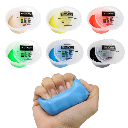 CanDo 10-2606 Theraputty Plus Hand Exercise Putty Set, 2oz, 6pcs