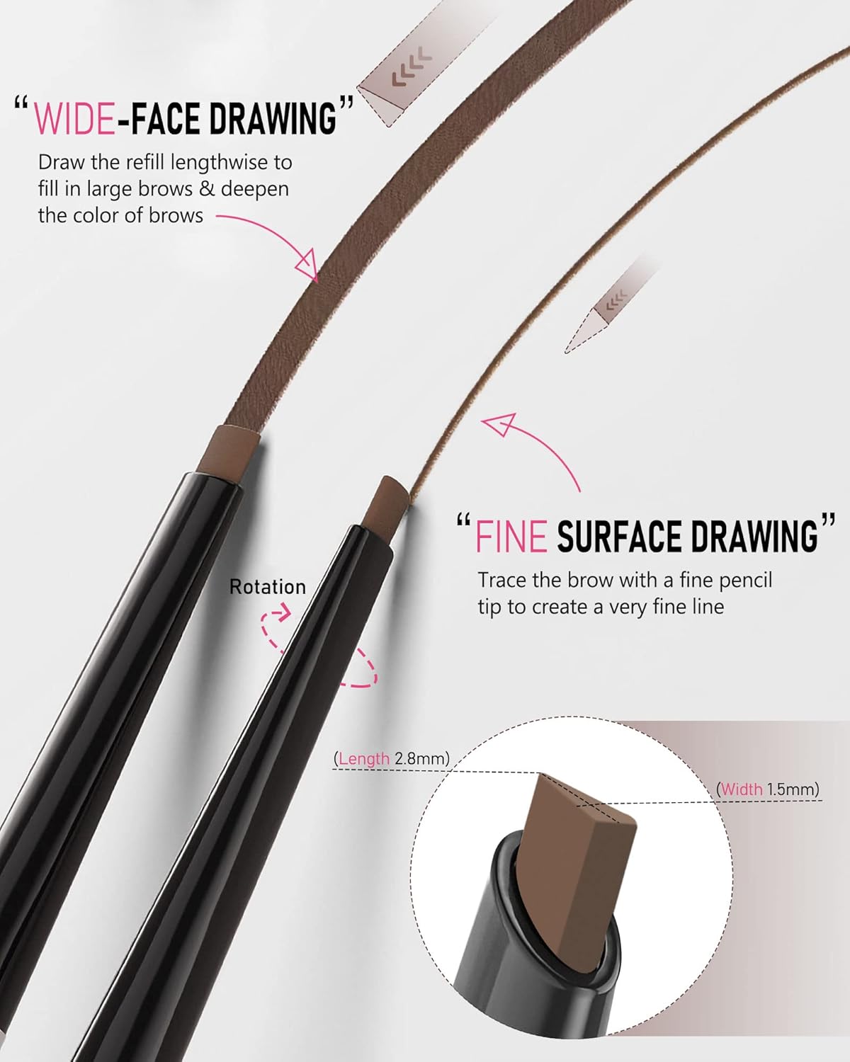 Eye Brow Pencils for Women - Waterproof Brown Eyebrow Pencil with Brush, Filler for Blondes
