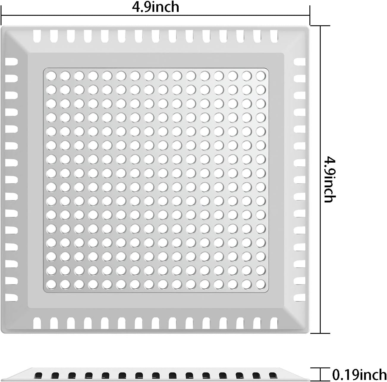 Hair Catcher/Drain Strainer/Shower Drain Cover for Bathroom Floor Drain, Stainless Steel and Silicone (Patented Product)