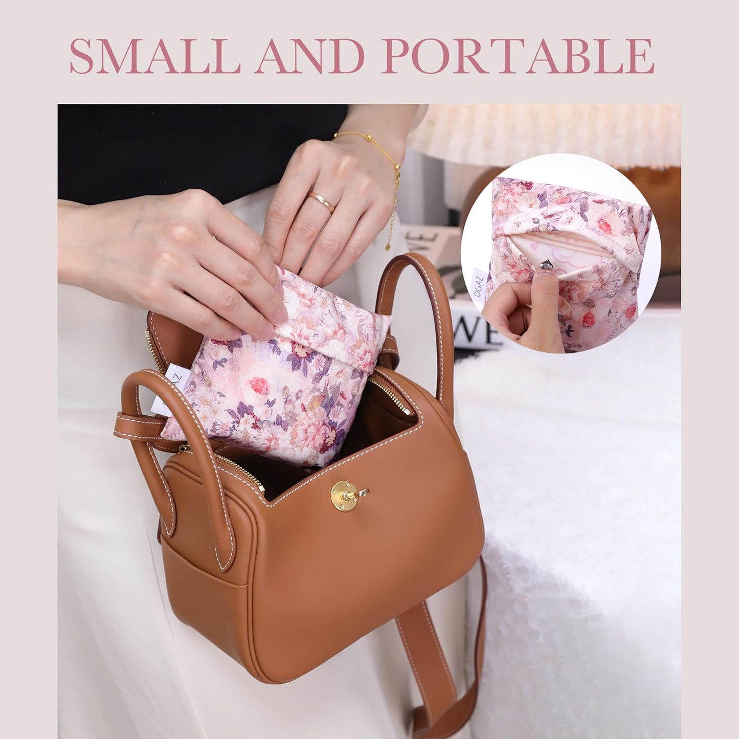 DGAZ Sanitary Napkin Storage Bag, Period Bag for Teen Aged Girls, Portable Period Bag for Panty Liners/Menstrual Cup/Small Tampons，Mini Makeup Bag for Purse(Kaleidoscope)