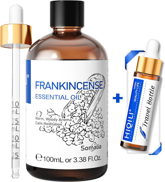 HIQILI 100ML Frankincense Essential Oil, for Massage, 100% Pure and Natural 3.38 Fl Oz