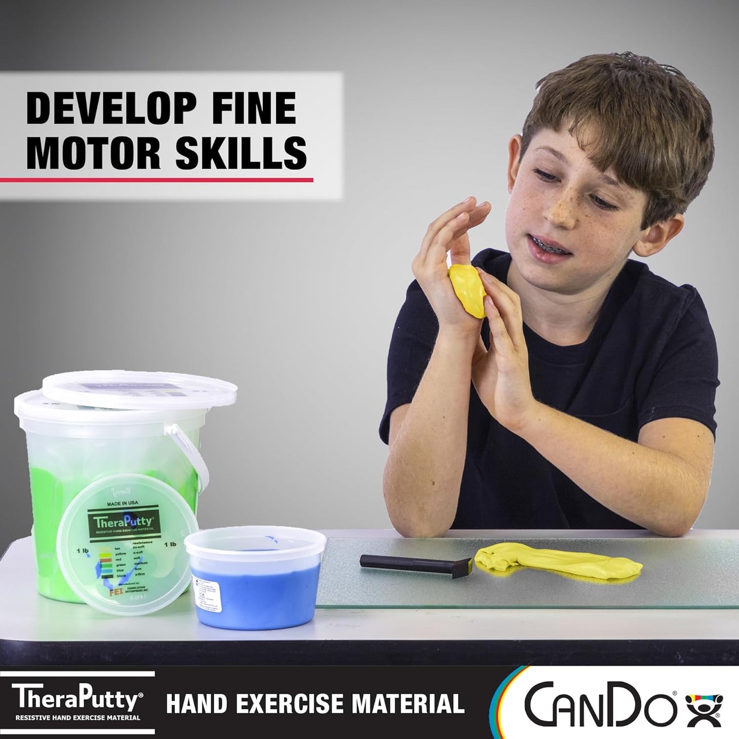 CanDo 10-2611 Theraputty Plus Hand Exercise Putty, Yellow, 3oz, X-Soft