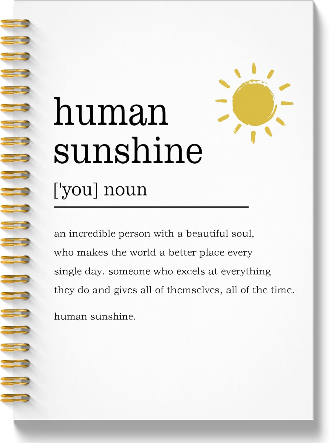Human Sunshine Notebook Journal, Motivational Office Notebooks for Work, Human Sunshine Gifts for Women, Inspirational Gifts for Coworker, Hardcover Spiral Notebook 5.5x8.3