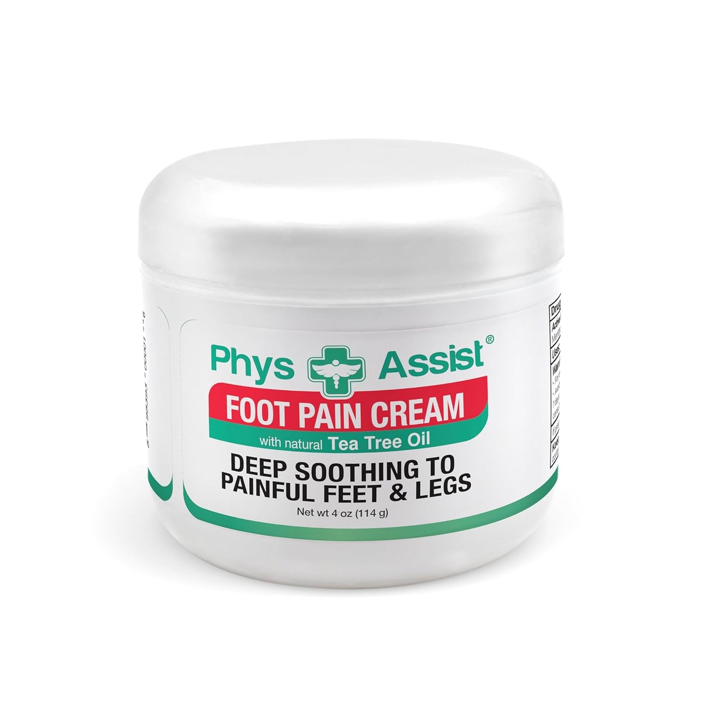 PhysAssist Soothing Foot Cream to Feet and Legs. 4 oz Jar