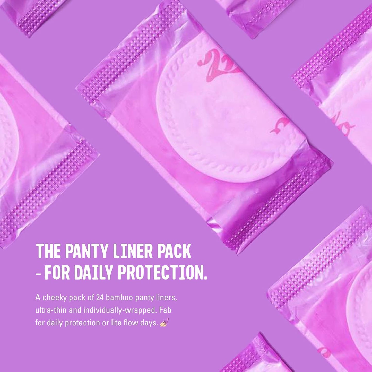 Flo Bamboo Daily Panty Liners Wrapped + Ultra Thin (24 liners)